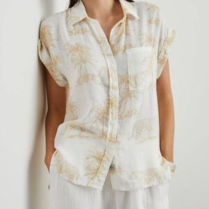 Rails Cream and Tan Wild Bengals Blouse